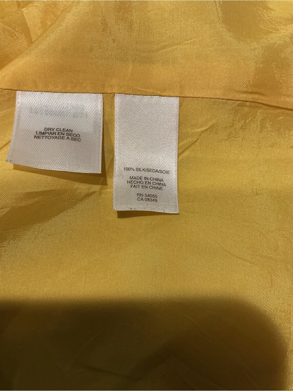 Jones New York Silk Blazer Yellow Size 8 Cropped Lightweight Jacket - Picture 8 of 8